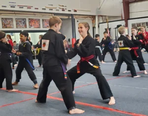 Kids practicing karate at Central Texas Martial Arts in Waco
