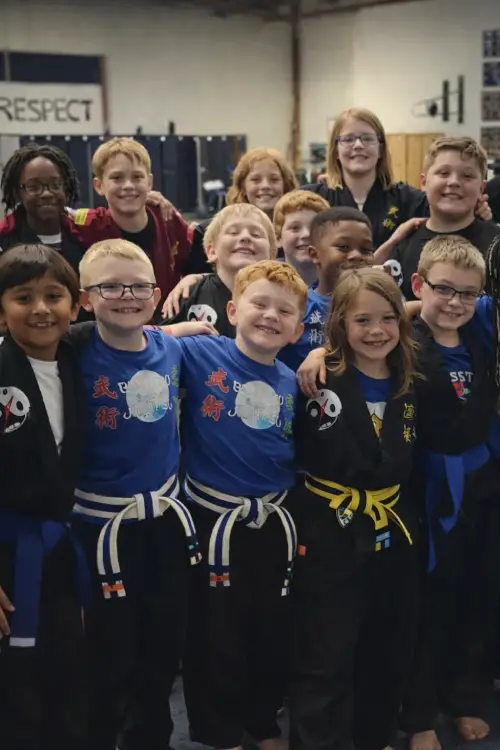 After school martial arts students in Waco TX participating in structured karate program